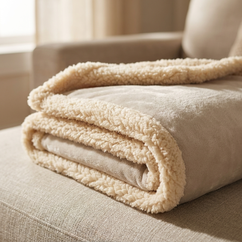 Close-up of SnugCloud sherpa texture